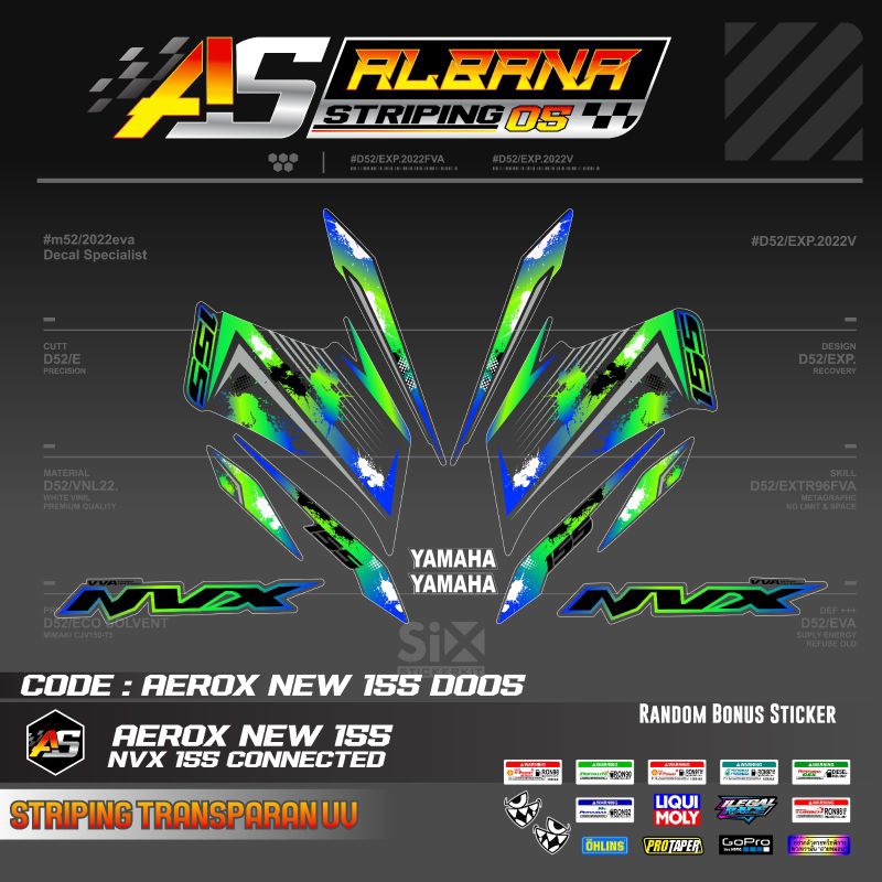 Yamaha NVX 150 UV Sticker/Yamaha Aerox 155 UV Striping