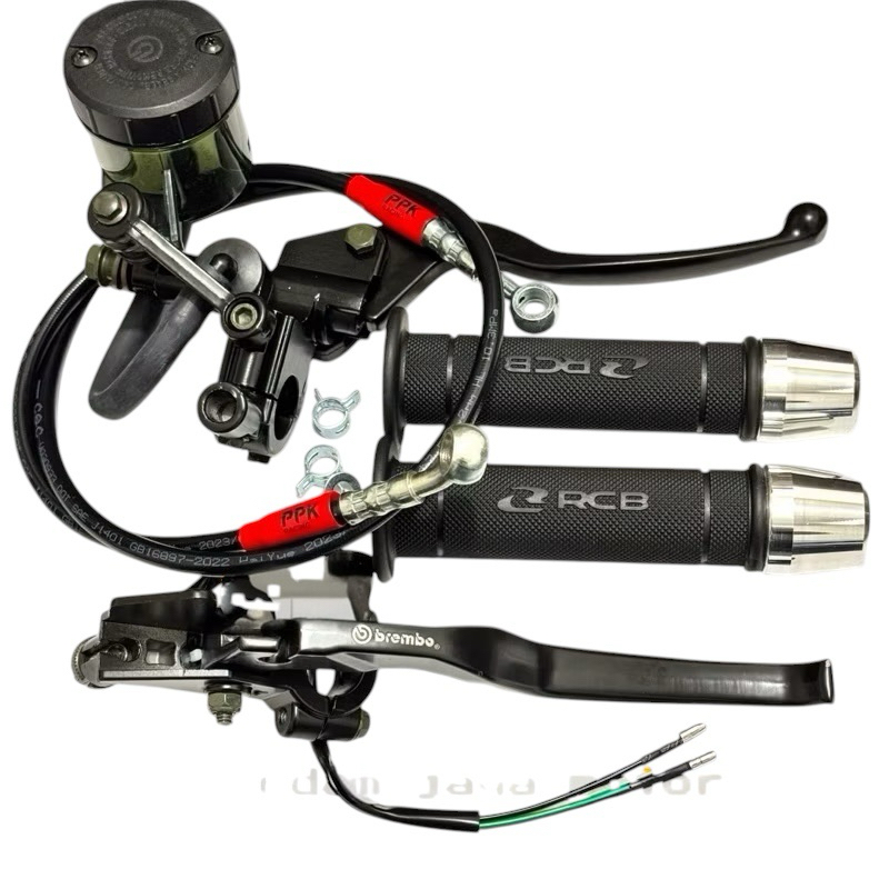 4in1 Package RCB HG55 Handgrip + Master เบรคไม่มีชื่อชุดท่อควันใหญ่ + สายเบรค 95cm + pcx chrome spur / Universal สําหรับรถมอเตอร์ไซด์ทุกรุ่น