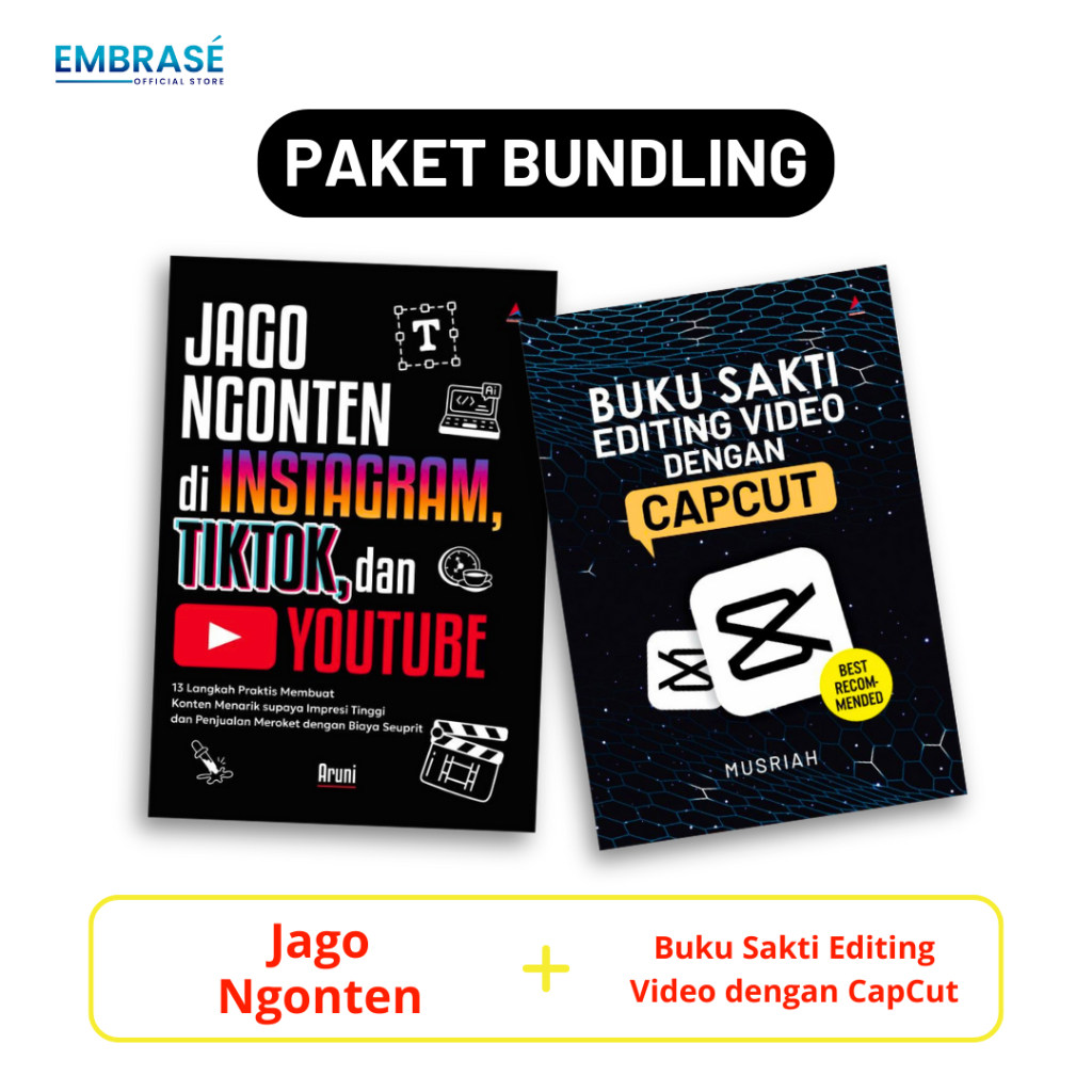 Bundling PACKAGE Jago Ngonten & Magic Book Video Editing with Capcut - Embrase