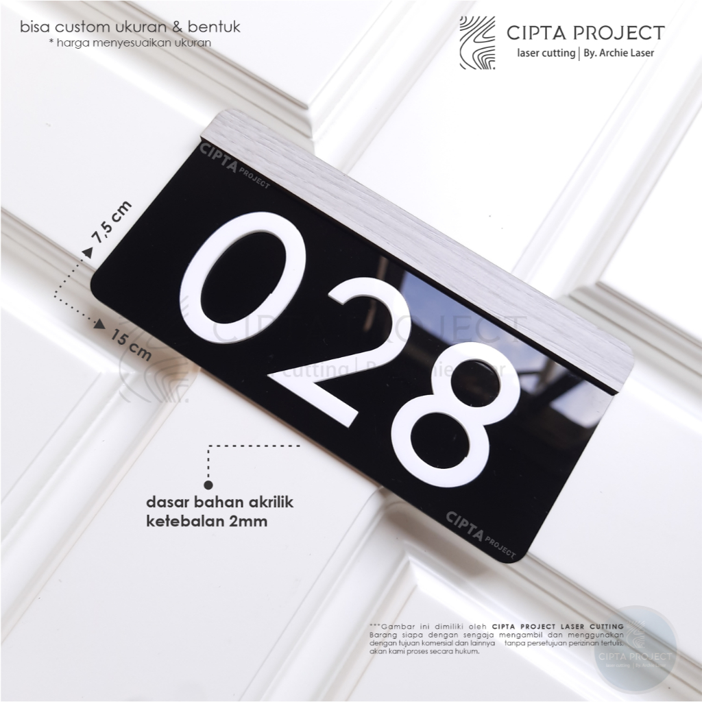 HOTEL WOOD COMBINATION ACRYLIC ROOM NUMBER - KOS - BOARDERS - GUEST HOUSE - VILLA