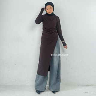 BYACLOTH - Kiyo Tunik - Fitted Shirt Ruched Top