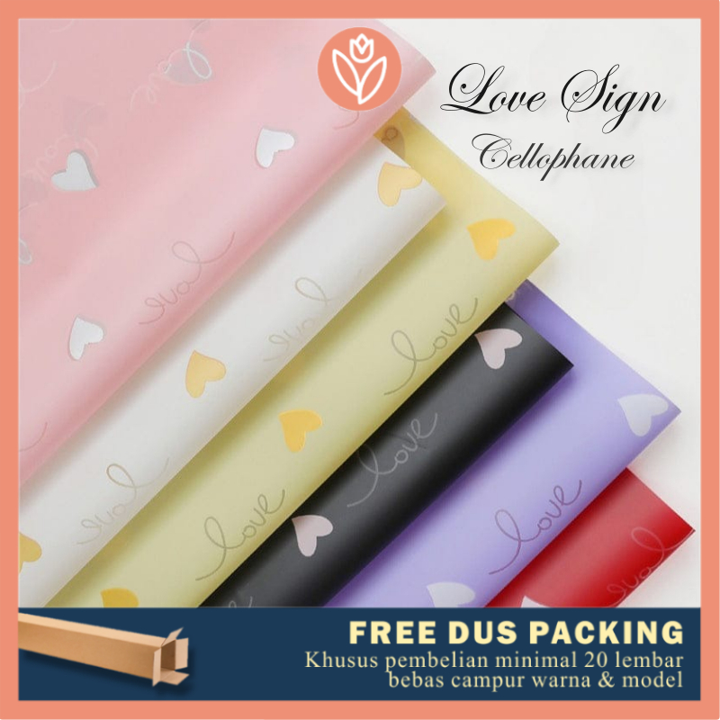 TULIP PAPERIE ❤ FLOWER WRAPPING PAPER CELLOPHANE PAPER FLOWER BOUQUET ป้าย LOVE CELOPHANE PAPER BOUQ