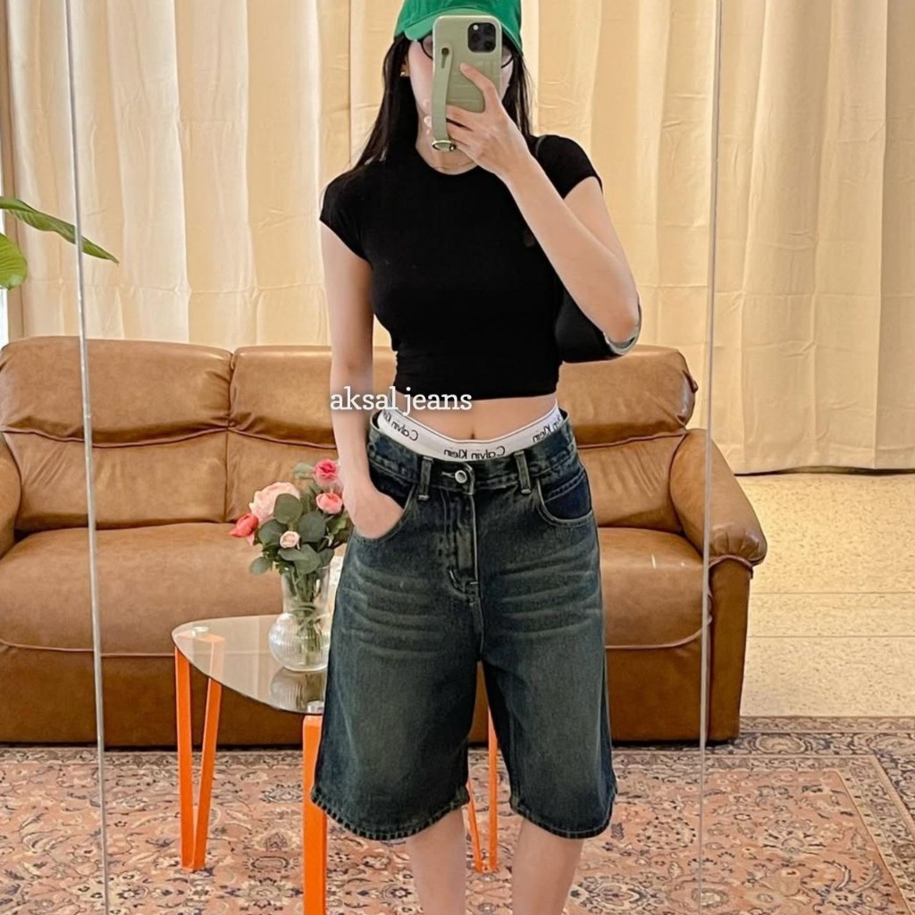 กางเกงยีนส์ขาสั้น Jorts Beggy ล่าสุด Aksal Jeans