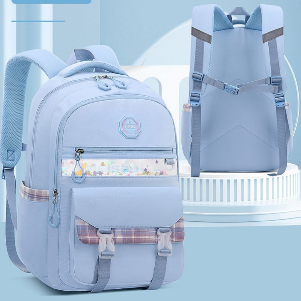 [MTOYS] กระเป๋าเป้สะพายหลังโรงเรียนเรียบง่ายคุณภาพระดับพรีเมียมสําหรับนักเรียนชั้นประถมศึกษาและมัธยม