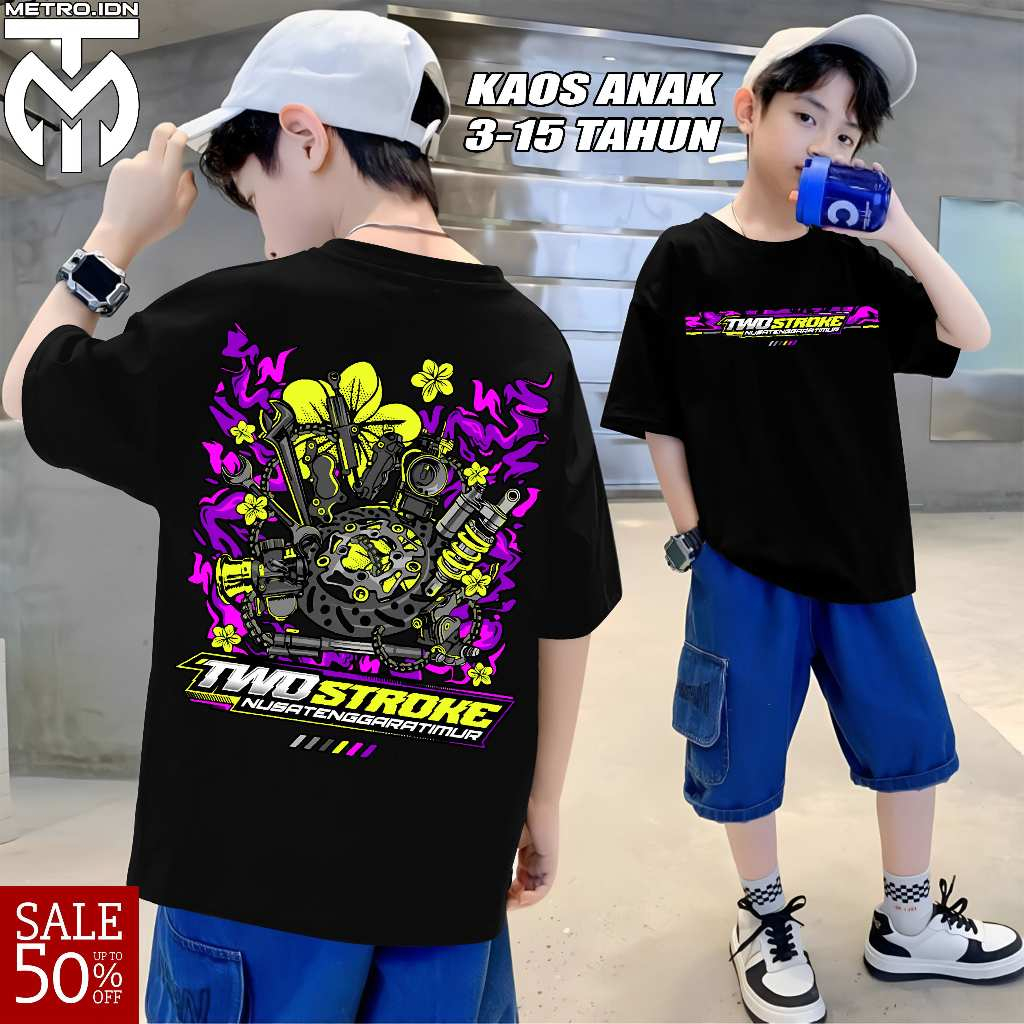 2 STROKE เสื้อยืด MOTORCYCLE CHILDRENS 2 STROKE T-SHIRT 2 STROKE CLOTHES PESONA 2 MOTIF