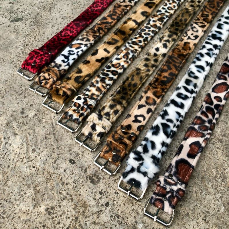 เข็มขัดเสือดาว หัวเข็มขัดเสือดาว Beber Leopard เข็มขัด Unisex
