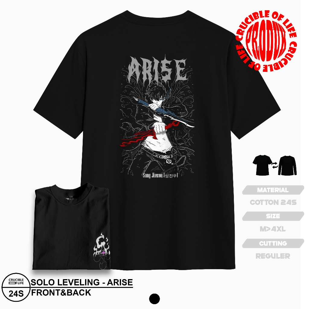 ANIME TSHIRT DISTRO SOLO LEVELING - SUNG JINWOO EARISE DAGGER