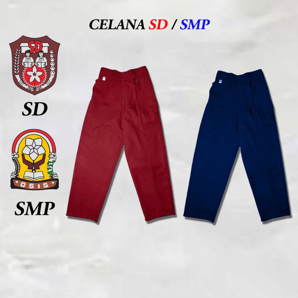 MERAH LONG SCHOOL กางเกงสําหรับองค์ประกอบและ JUNIOR HIGH SCHOOL / กางเกง SCHOOL ยาว / กางเกงสีแดงและ