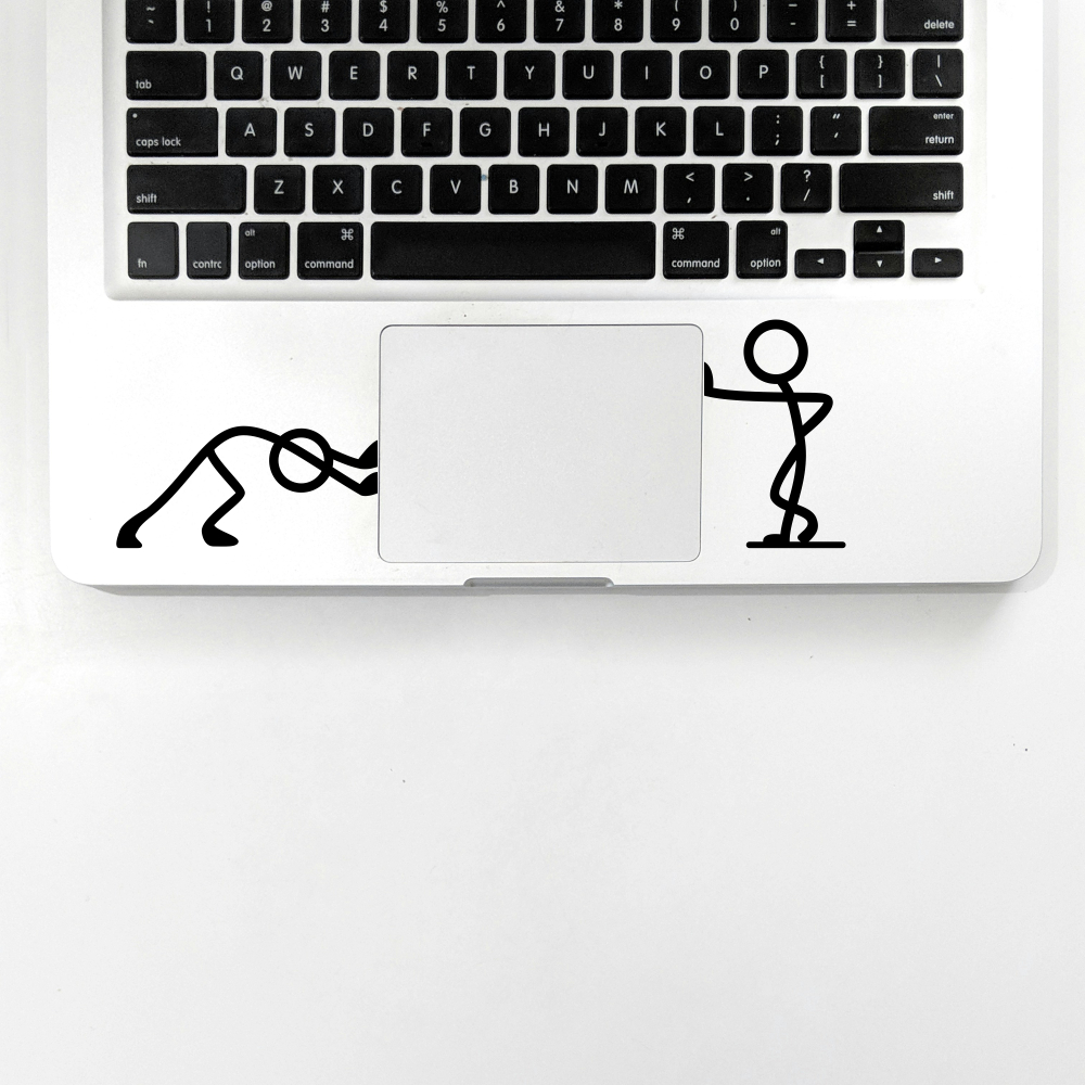 สติ๊กเกอร์ Push and Hold Stickman - สติ๊กเกอร์ Macbook แล็ปท็อป