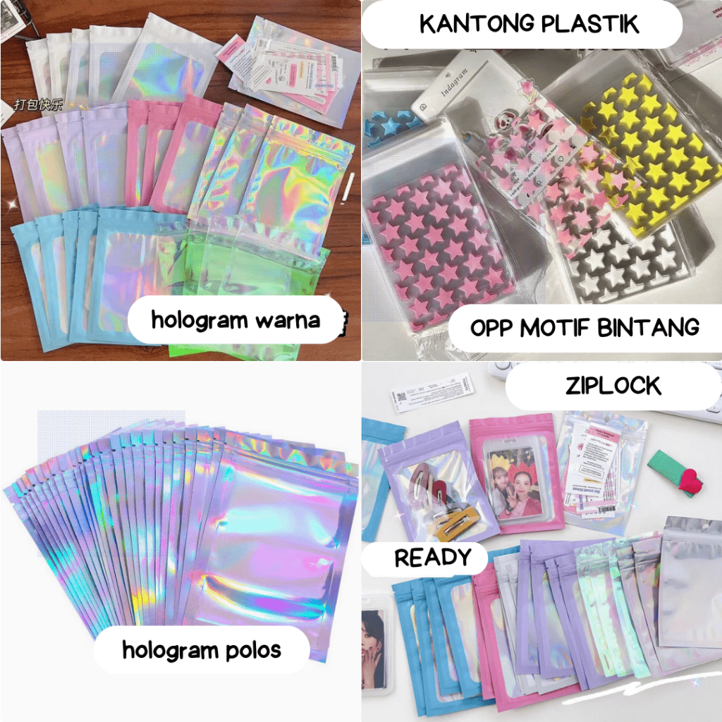 [READY MANY SIZES] Hologram & OPP Motif Ziplock Packing Packing Packing Packing Packing Packing Pack