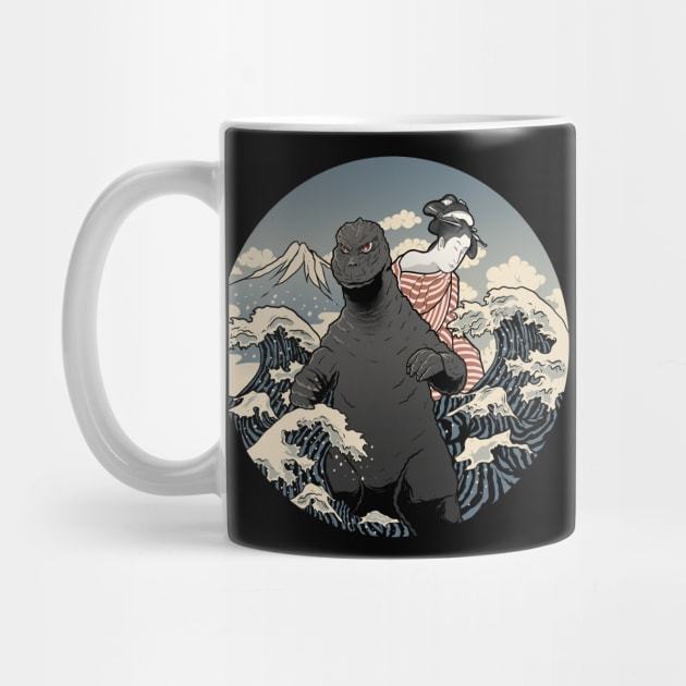 Godzilla Classic Gojira ukiyo e แก้วกาแฟ