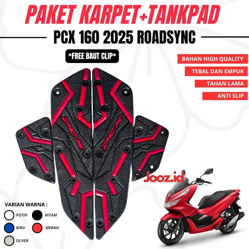 PCX 160 ROADSYNC 2025 PREMIUM ANTI-SLIP ยาง MATERIAL / PCX 160 MOTORCYCLE FOOT REST / PCX 160 CARPET
