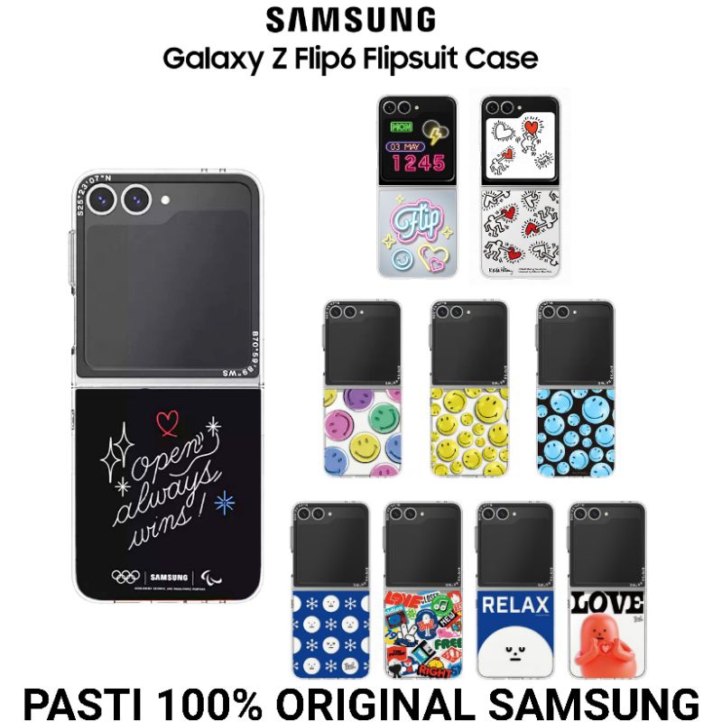 Samsung Galaxy Z Flip 6 Casing Original Flipsuit Case Impression Smiley Flip6 Cover