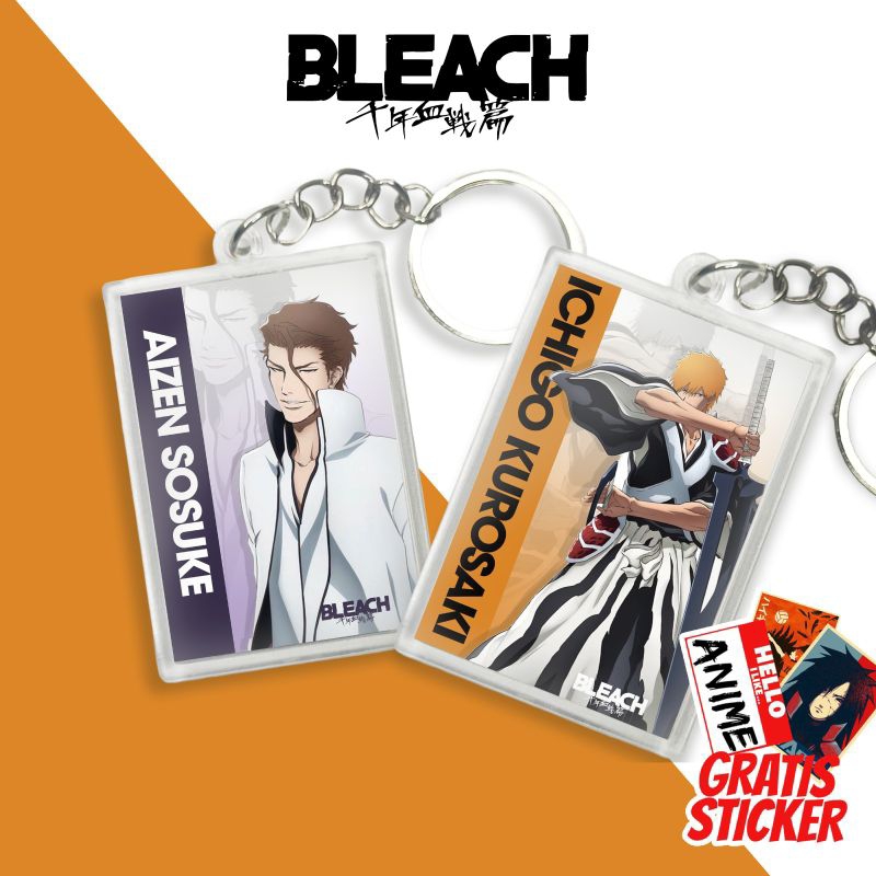 GANTUNGAN พวงกุญแจ Bleach/พวงกุญแจอนิเมะ/พวงกุญแจเปล่า/พวงกุญแจอนิเมะ/ichigo ukursaki/aizen