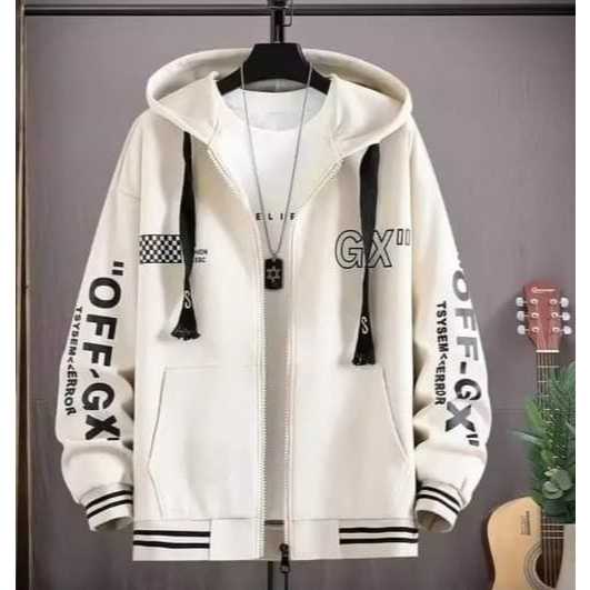 ข้อเสนอสุดฮอต ผู้ชาย OVERSIZED THICK VARSITY JACKET - GX ZIPPER HOODIE JACKET