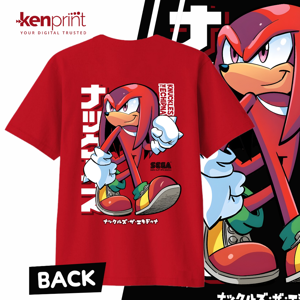 KNUCKLES THE ECHIDNA เสื้อยืด | โซนิค | NON อย่างเป็นทางการ | Cotton 30s Premium - เด็ก วัยรุ่น & ผู