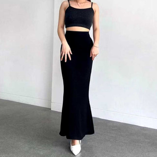 Lunar Mermaid Skirt - Mermaid Skirt - Rok Flare Wanita - Rok Mermaid Basic Polos - Mermaid Maxi Skirt Rok Panjang Wanita