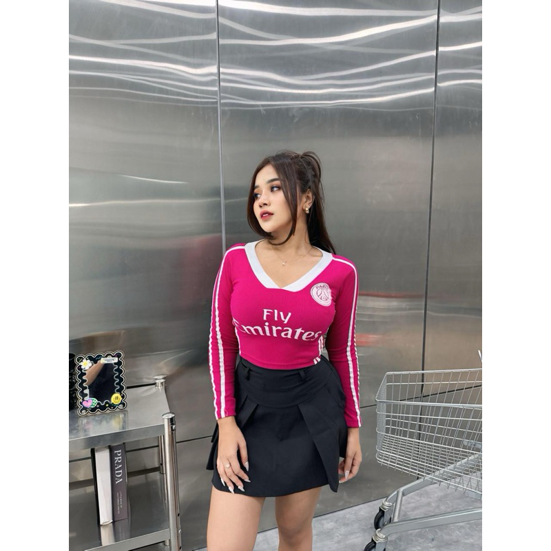 Emirates Long Jersey Crop top // Long Sleeve Jersey // คอลเลคชั่นใหม่ // ลุคเกาหลี