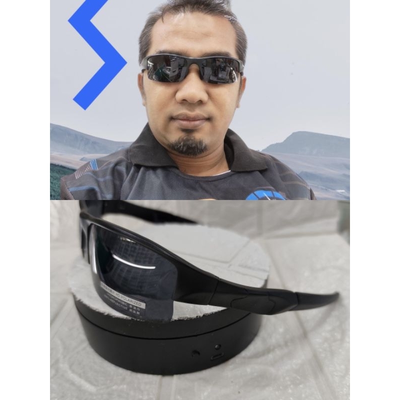 SUPER ALUMINIUM SPORT FRAME พร้อมเลนส์ POLAROID สีดําที่แข็งแกร่งและเบา