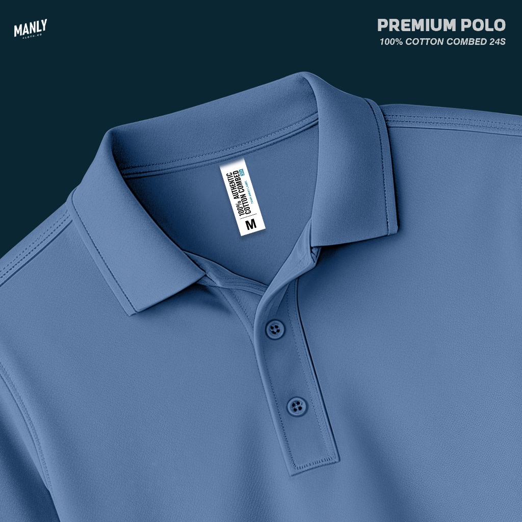 200 Gsm ++ เสื้อยืดคอปก Cotton Combed 24s พรีเมี่ยม