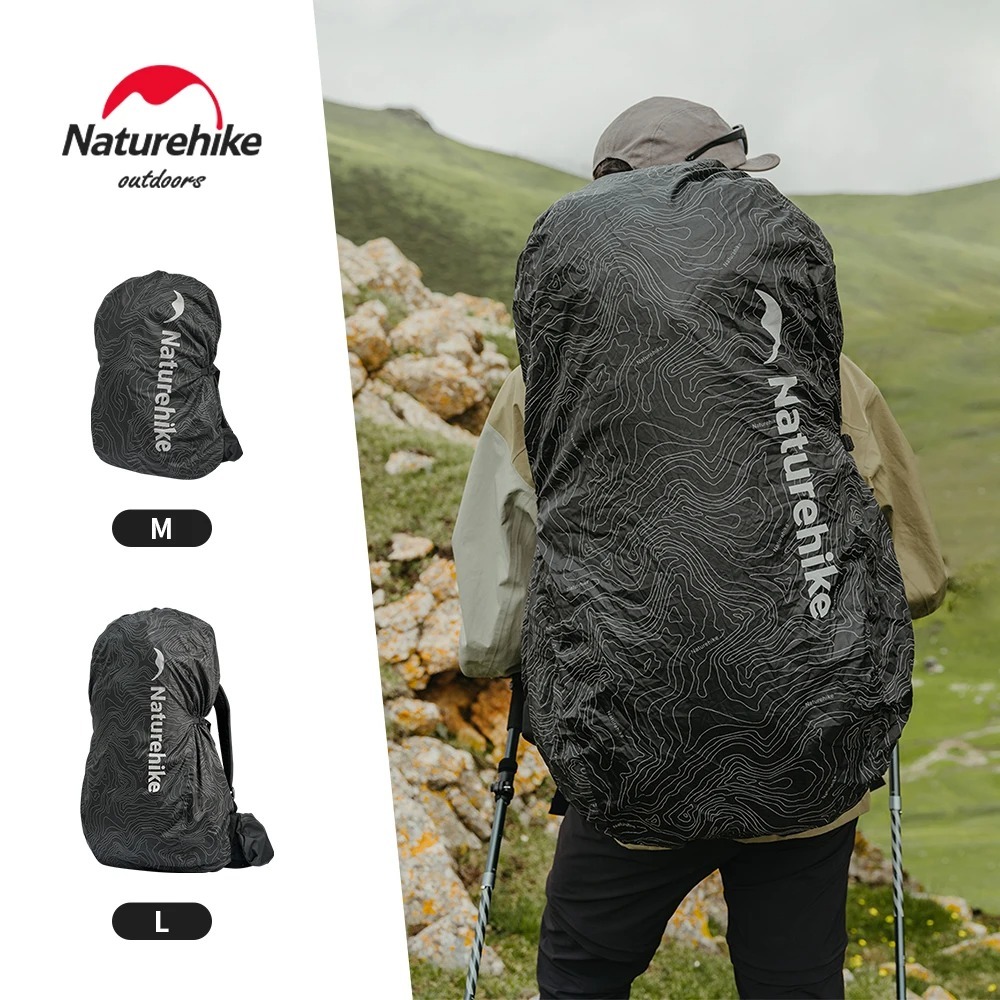 Rain Cover สะท้อนแสง Naturehike CNK2450PJ010 กระเป๋าภูเขาสะท้อนแสง Carrier กระเป๋าเป้สะพายหลัง 30L 4
