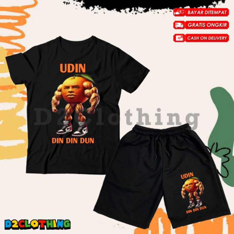 เด็กชายและเด็กหญิงเสื้อยืดและกางเกงขาสั้นชุด Anomali Udin din Dun - Udin Din Din Dun Brainrot เสื้อผ