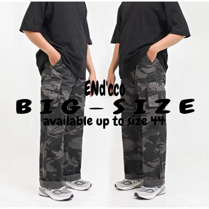 - JUMBO CAMO CARGO PANTS 27-44 / กางเกงขายาวผู้ชาย CARGO PANTS - GOMBRONG CAMO CARGO PANTS - BAGGY C