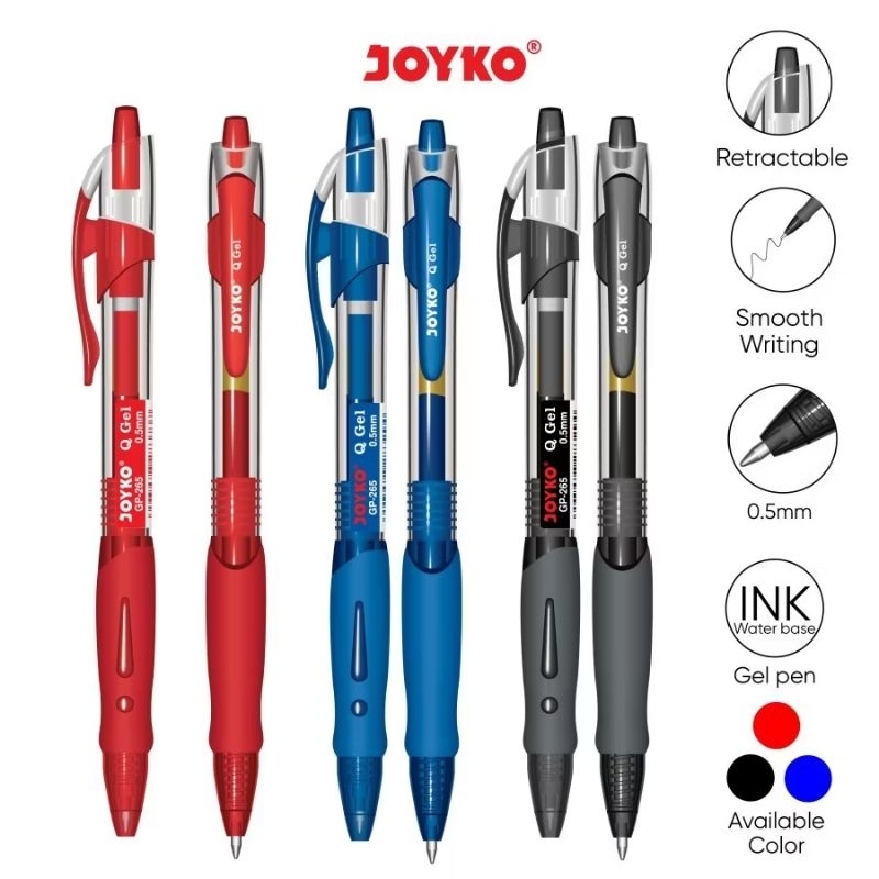 MS168 - ปากกาเจล Joyko Q GP-265 - 0.5 มม. Joyko Shallow Gelpen อร่อยที่สุด ต่อต้านแจม