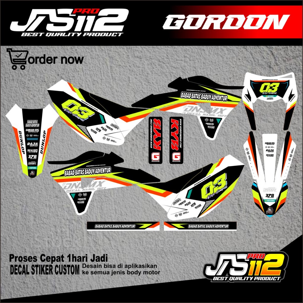 DECAL KLX GORDON DECAL BODY GORDON DECAL KAWASAKI KLX GORDON DECAL