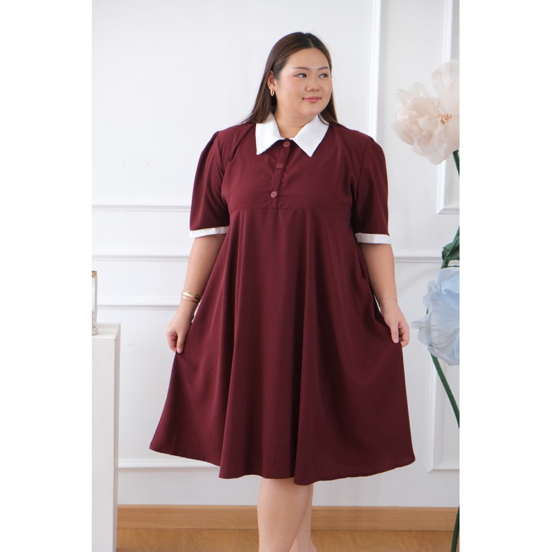 GEMMA DRESS BIGSIZE JUMBO ชุดสตรีคริสต์มาส SINCIA PARTY COLOR COMBINATION R14- D84