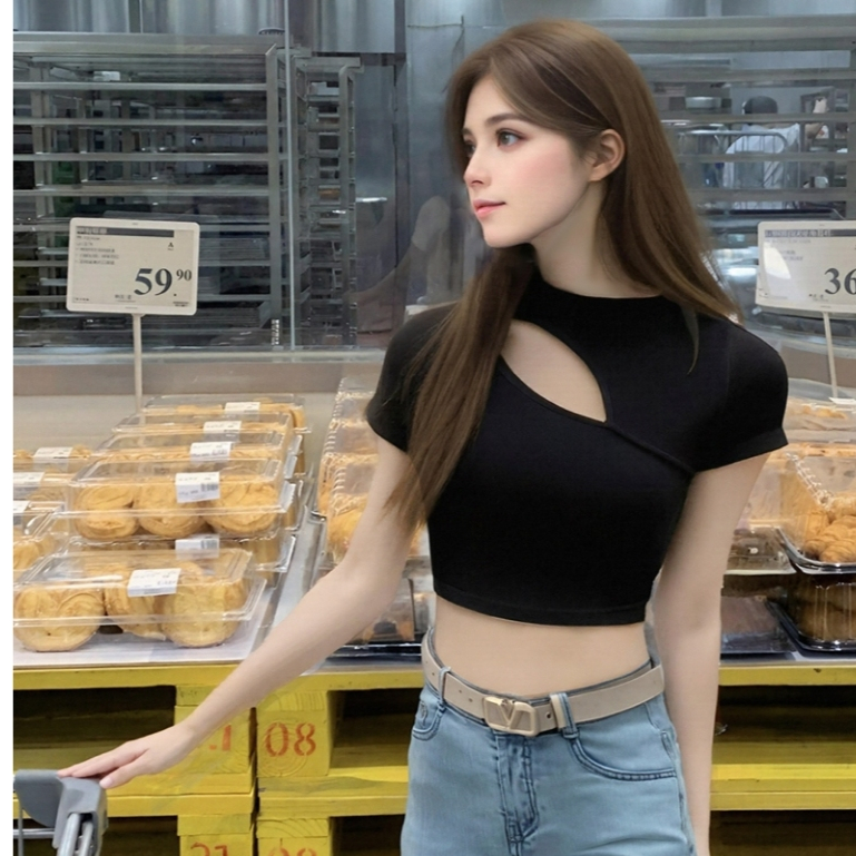 Six Wolf Womens Sleeve Spaghetti Mini Top With Ruffle 3341 (S/M/L)