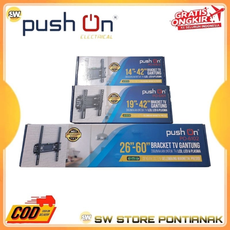 TV BRACKET PUSH ON 14 INCH - 60 INCH ORIGINAL / WALL BRACKET / LED / LCD / SMART / ANDROID TV BRACKE