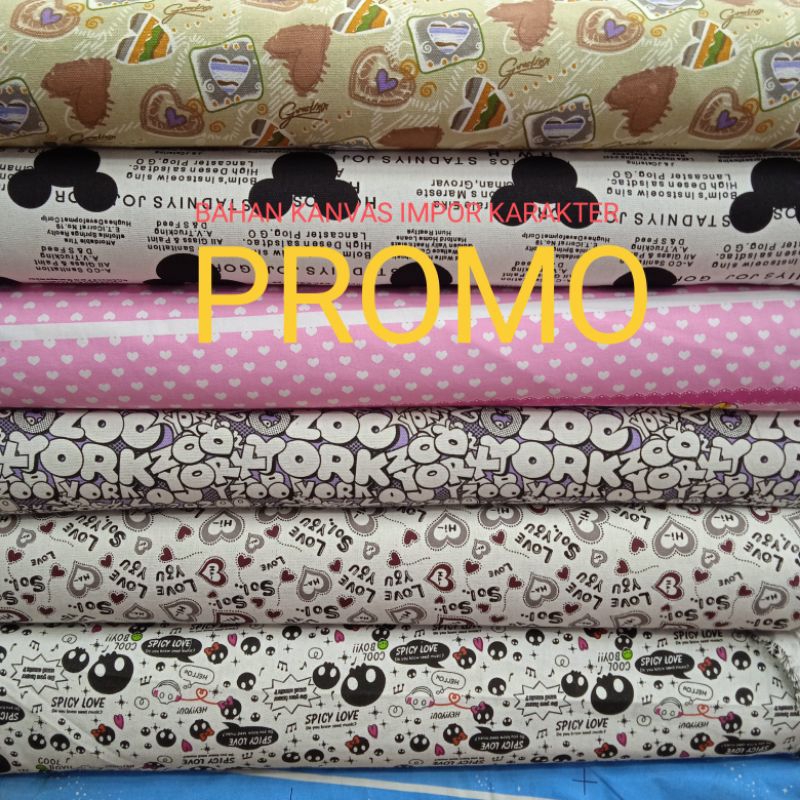 ORIGINAL IMPORTED CHARACTER CANVAS FABRIC MATERIAL