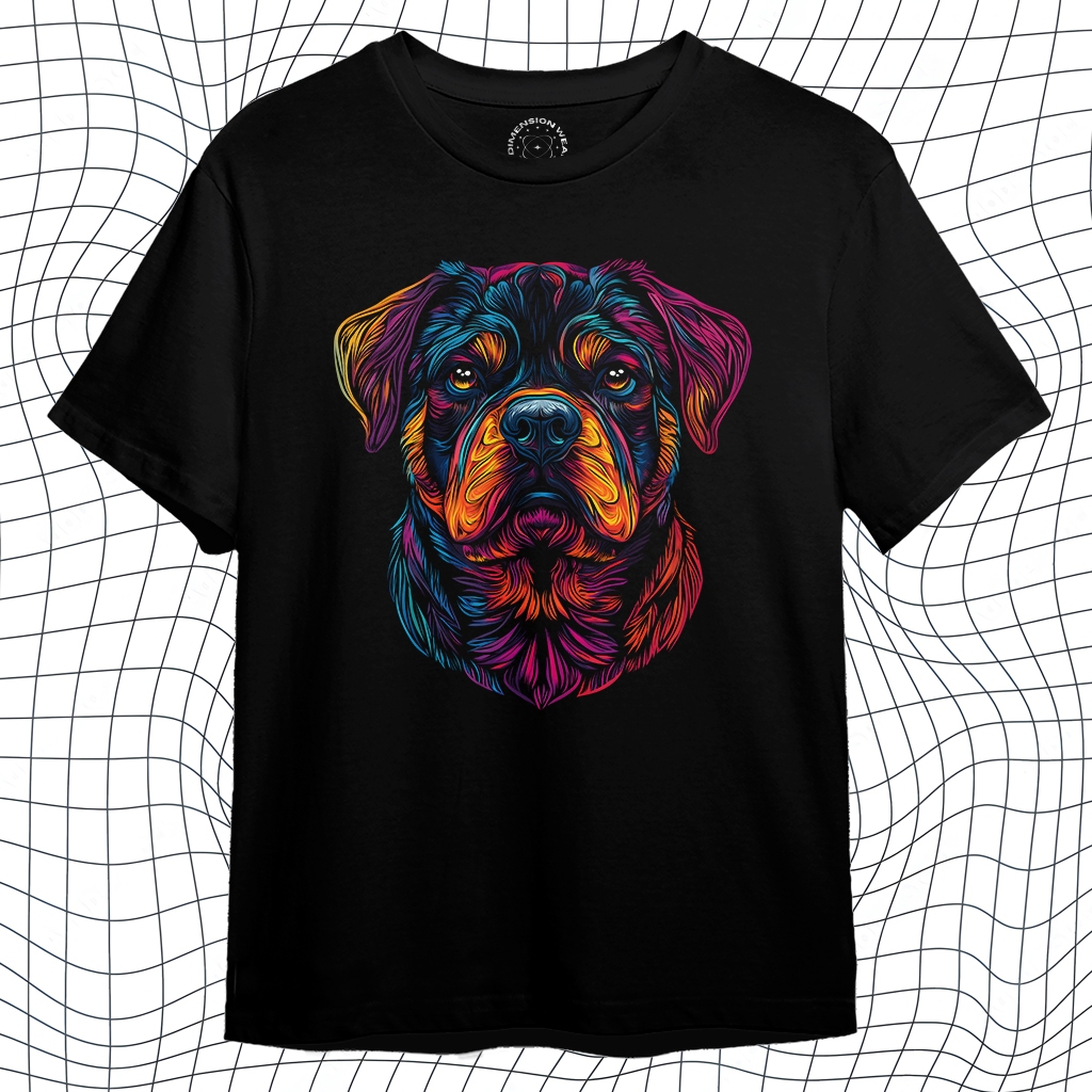 3DD Neon Rottweiler Dog Premium Distro เสื้อยืด - DM0475