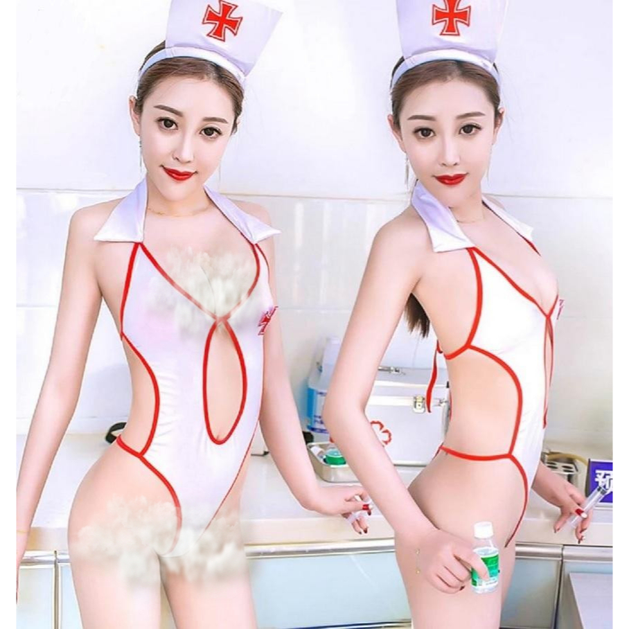ชุดชั้นในเซ็กซี่พยาบาลเครื่องแต่งกายพยาบาลคอสเพลย์ + สาย ก ล607