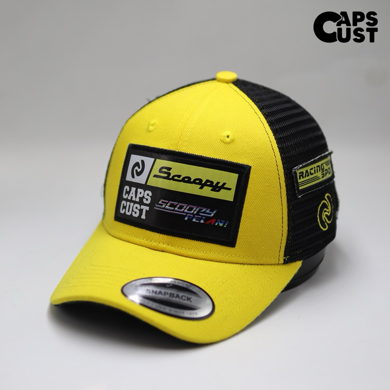 หมวก - CAPSCUST SC00PY YELLOW & BLACK RACING BASEBALL CAP