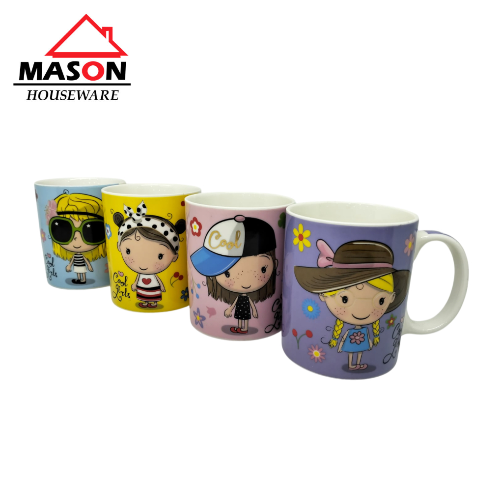 MASON แก้วเซรามิค / แก้วเครื่องดื่มพร้อมรถ PRETTY GIRL MOTIF 9.5 CM*8