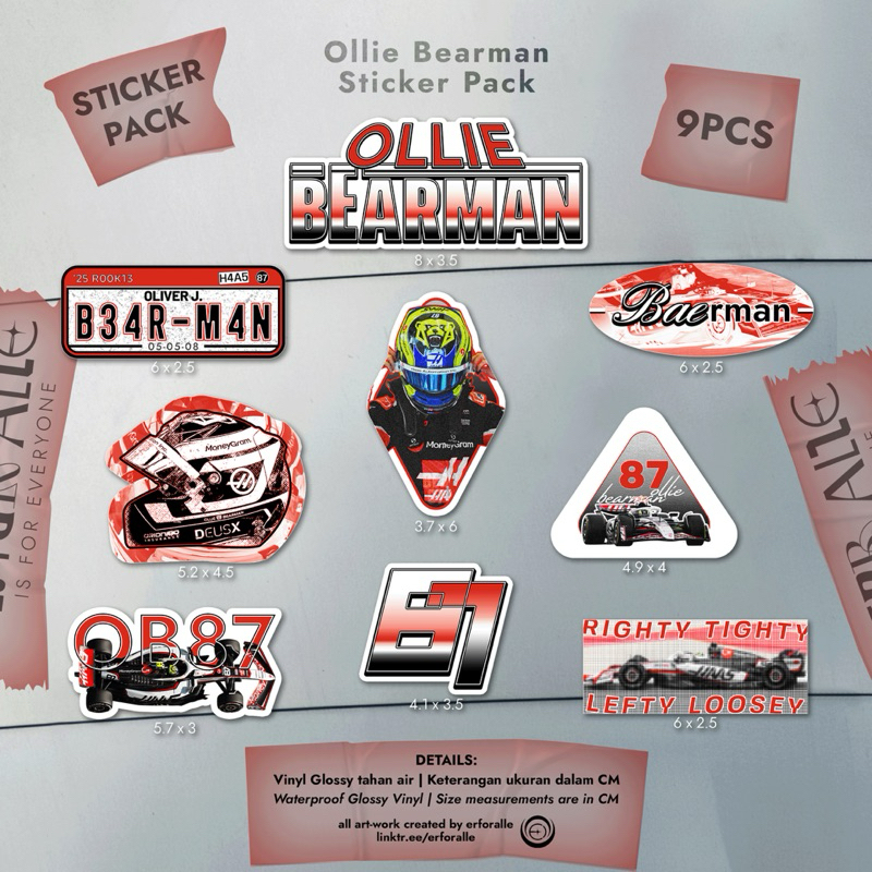 Ollie Bearman Sticker Pack [9 ชิ้น]