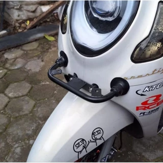 D2 เลเซอร์ด้านหน้า Spotlight Mount Bracket สําหรับ Honda Scoopy Genio Stylo 160 วัสดุเหล็กหนาพรีเมี่ยม