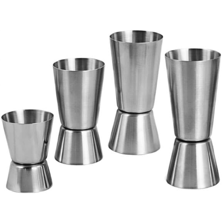 สแตนเลส Jigger Liquid Volume Gauge Jigger ถ้วยตวง 15-30ml 20-40ml 25-50ml 30-60ml