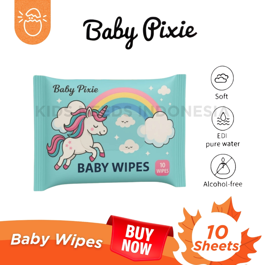 Baby Pixie Softly 10 Wipes Soft & Non-Alcoholic Baby Wet Wipes - แพ็คเดินทาง