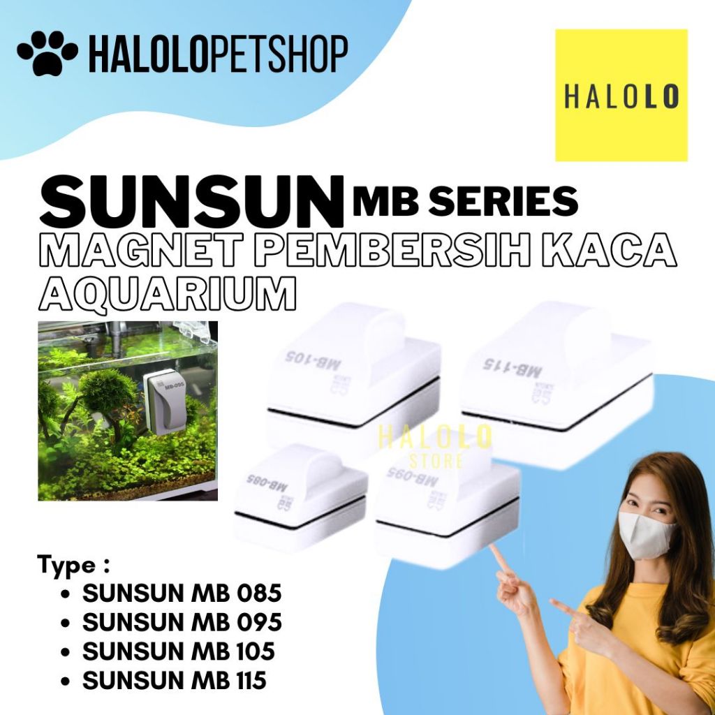 SUNSUN MB 085 / MB 095 / MB 105 / MB 115 แปรงแม่เหล็กทําความสะอาดกระจกตู้ปลา