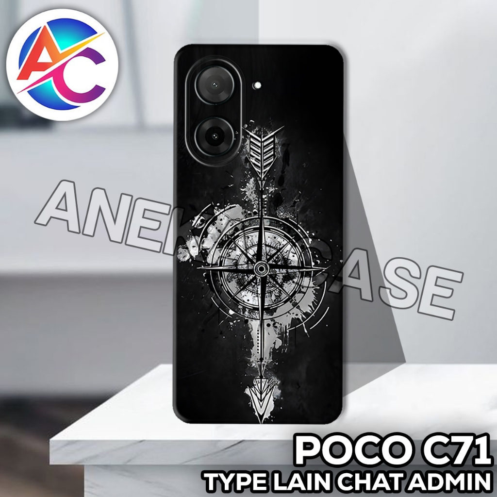 AC76/Case Poco C71/Motif KOMPAS/softcase Poco C71/casing Poco C71/silicone Poco C71