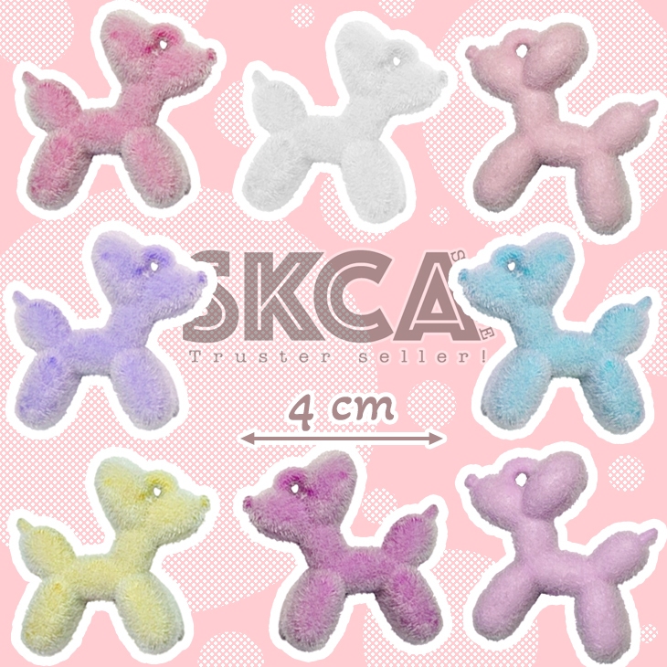 AZL3 ลูกปัด Mote Poodle Poodle Balloon Puppy Dog Suede Velvet