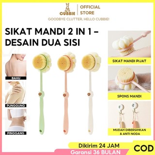 Cubbie SHOWER PUFF 2 IN 1 KARAKTER Sikat Mandi Bulu Spons Halus Lembut Gagang Panjang Alat Gosok Punggung Sikat Mandi Sikat Punggung