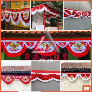 BENDERA BACKGROUND GARUDA PANJANG 10 GELOMBANG