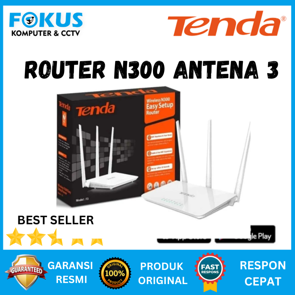 TENDA N300 ANTENNA 3 เราเตอร์