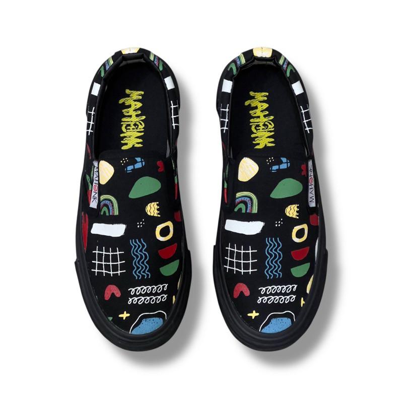 รองเท้า MAHONK - Slip On New Kalepat X2 Black || รองเท้าผ้าใบลําลองสําหรับผู้ชายและผู้หญิง