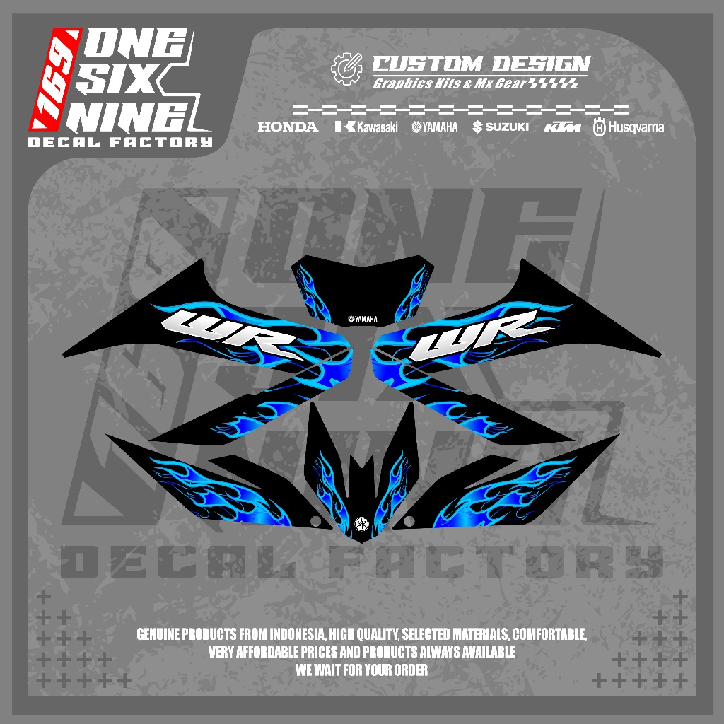 Striping Wr 155 motif ไฟสีน้ําเงิน - triping yamaha wr 155 supergloss