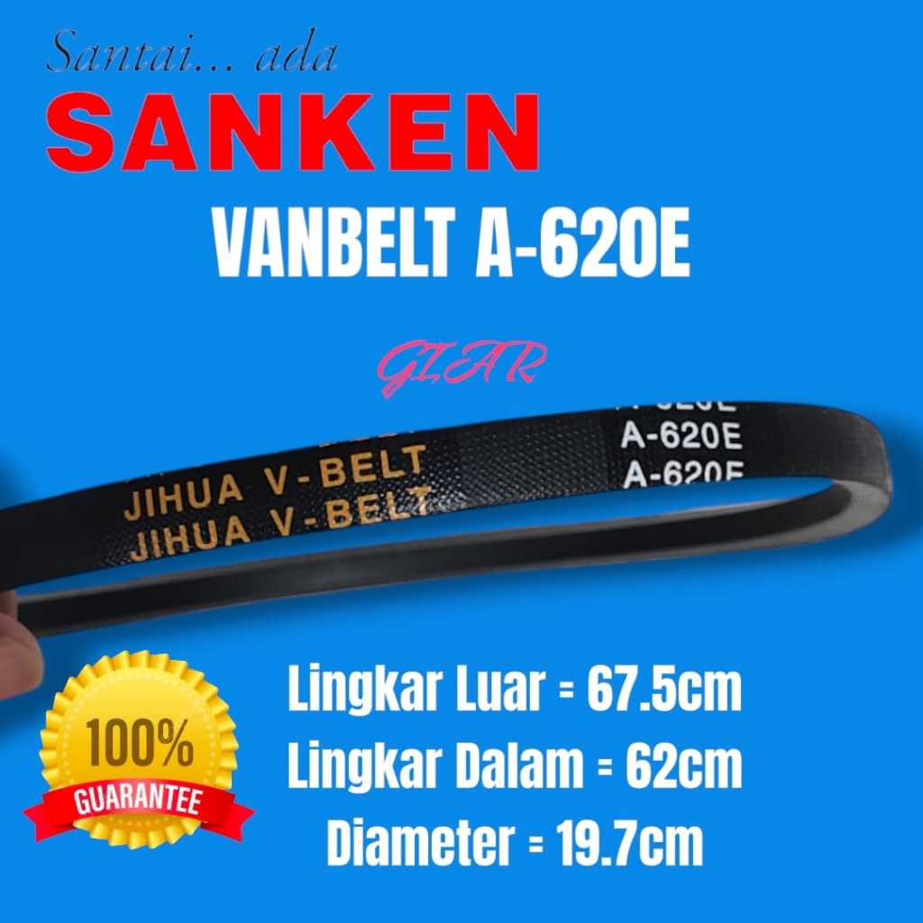MESIN SANKEN เครื่องซักผ้า VANBELT A-620E VBELT V-BELT JIHUA A620E A 620 E FANBELT 620